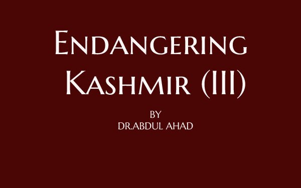Endangering Kashmir (III)