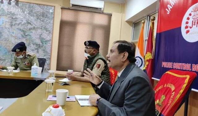 Advisor (B), DGP chair officers meet at Srinagar JKP, security forces contributing big way: R.R Bhatnagar