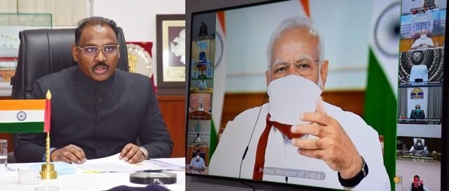Lt Governor briefs the PM about the control efforts of UT Administration to combat COVID-19 in J&K