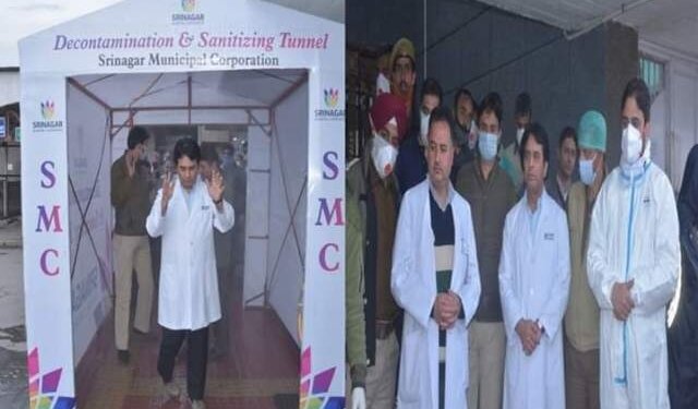 SMC installs 2 decontamination tunnels at SKIMS, sanitizes Eidgah red zone