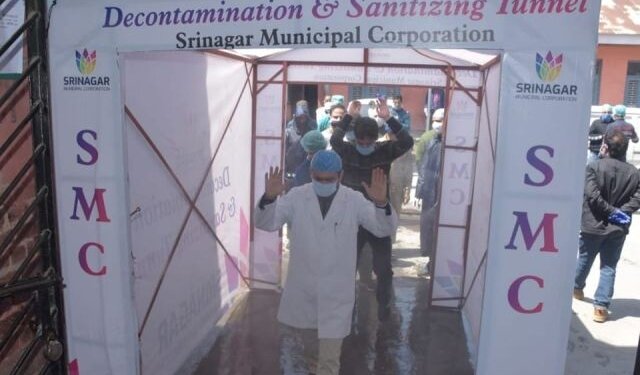 SMC sprays 50,000 litres of sanitization chemical mixture daily 5000 workers, 240 vehicles on job for sanitization, cleanliness; Decontamination tunnels installed at all Govt hospitals: Commissioner SMC