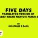 Five days, Translated version of Saadat Hasan Manto’s Panch Din