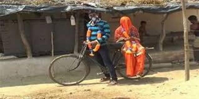 UP man cycles 100 km alone to marry, rides double with bride on way back