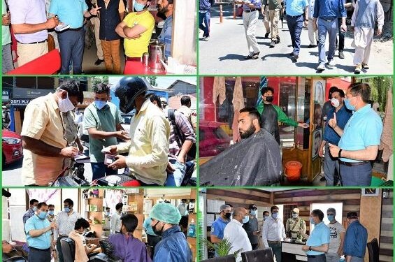 Permissible Activities of unlock-1 DC Ganderbal visits various areas, reviews implementation of SOPs/guidelines
