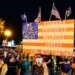 Protesters gather in an attempt to drown out Trump’s speech