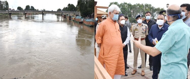 Rains aftermath : Lt Governor Sinha conducts tour of Srinagar City