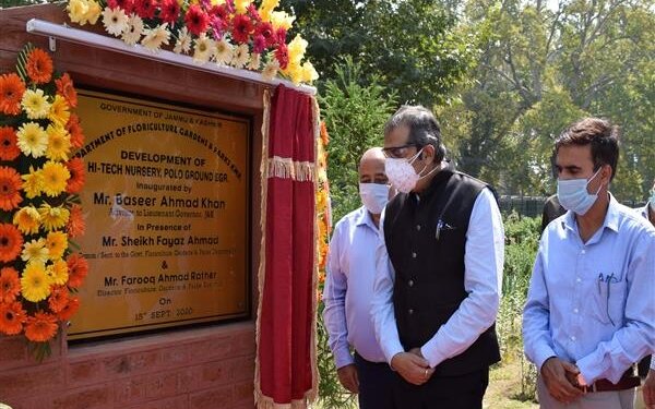 Advisor Baseer Khan inaugurates Hi-Tech Nursery in Srinagar