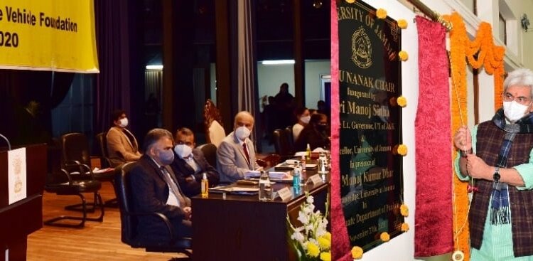 Lt Governor Sinha inaugurates Guru Nanak Chair &University of Jammu Special Purpose Vehicle Foundation Establishment of chairs for Gojri & Pahari languages is in offing to promote and encourage the regional languages of J&K : Lt Governor