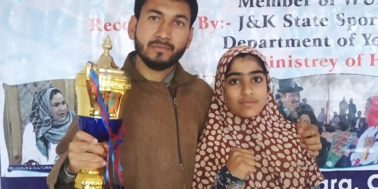 Zainab Mushtaq international Wu Shu and kick boxing player and first only twele years old girl from Tangmarg in an interview with kashmir pen
