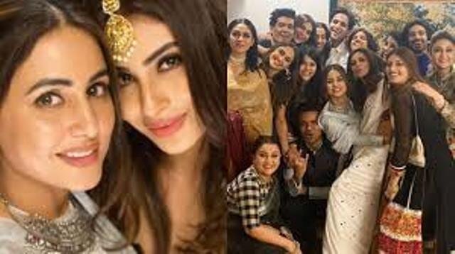 Ekta Kapoor Diwali bash : Hina Khan shares inside images with Mouni Roy, Erica Fernandes