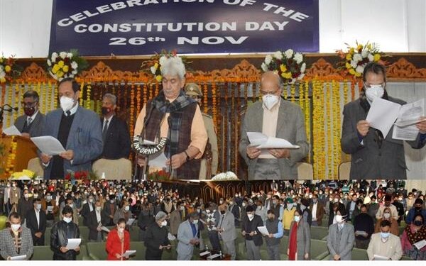 Lt Governor leads Constitution Day celebrations; reads out ‘Preamble’ of the Constitution