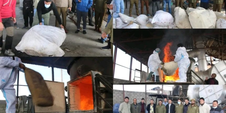Narcotic drugs & psychotropic substances worth crores destroyed in Shopian