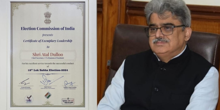 ECI recognises Atal Dulloo as ‘Exemplary Leader’ for successful holding of Lok Sabha elections