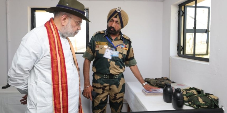 Amit Shah visits Border Outpost ‘Vinay’ in Kathua, interacts with BSF personnel