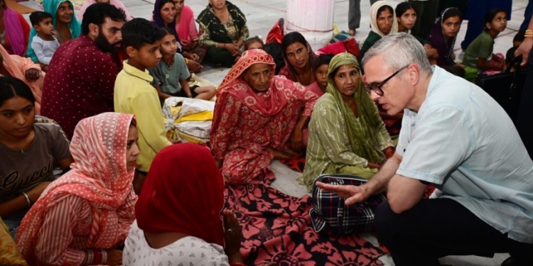 CM Omar Abdullah visits camps in Jammu & Samba