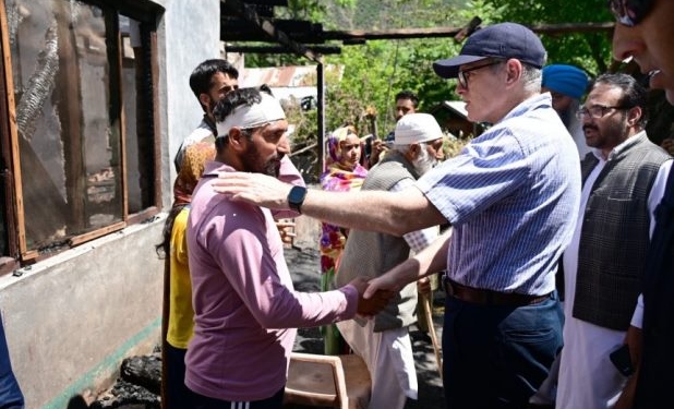 CM Omar Abdullah visits several areas in Uri, Assures relief & rehabilitation for affected families