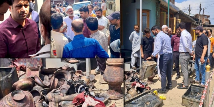 Distt admin Srinagar reaches out to fire victims of Narwara Nawakadal