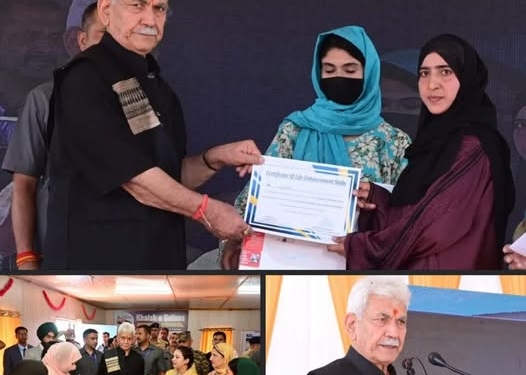 LG Manoj Sinha Felicitates Daughters Trained Under Women Empowerment Initiative in South Kashmir