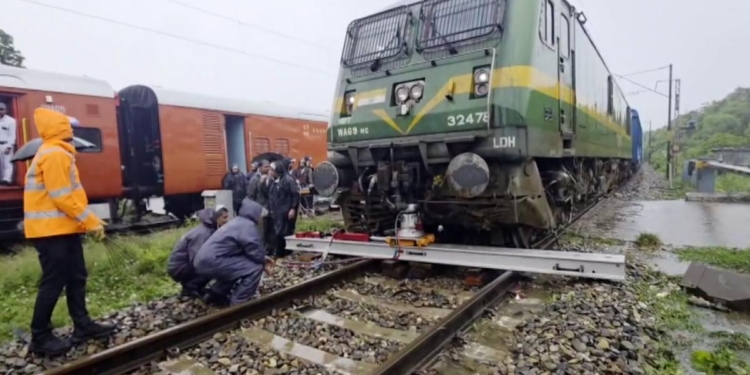 Goods train derails in J&K’s Kathua