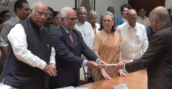 INDIA bloc VP nominee B Sudershan Reddy files nomination