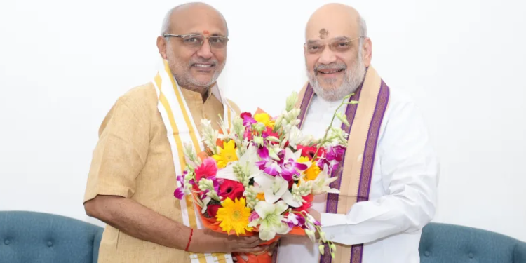 NDA’s VP candidate CP Radhakrishnan meets Amit Shah in Delhi