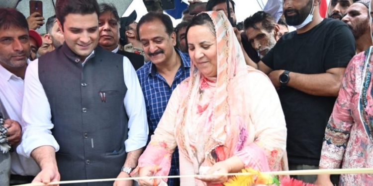 Sakeena Itoo lays foundation stone for 10 MVA Receiving Station at Manzgam Kulgam