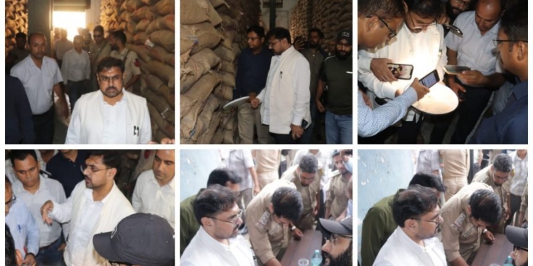 Cabinet Minister Satish Sharma Inspects Rice Fair Price Shops and Main Godown at Karanagar