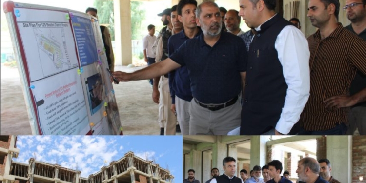 DC Budgam reviews progress of 125 bedded New District Hospital, 100 bedded CCU at Reshipora