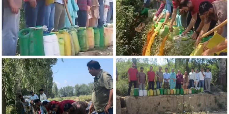 Excise deptt recovers 380 ltrs of lahan, 5 ltrs of illicit liquor/ spirit around brick kilns at Chadoora