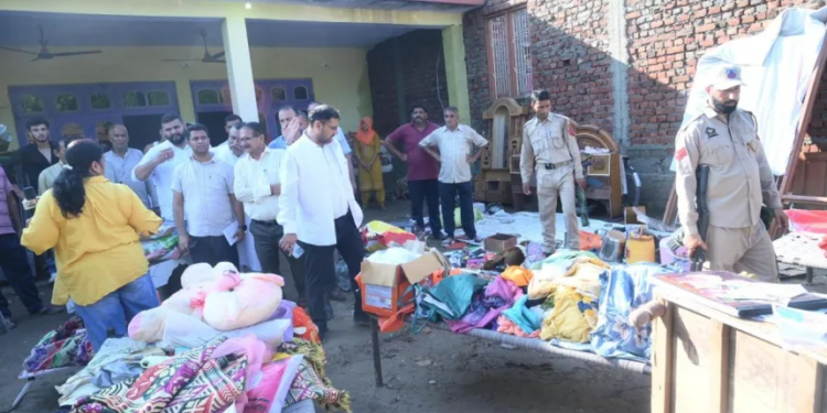 Satish Sharma visits flood-affected areas of Chamb constituency