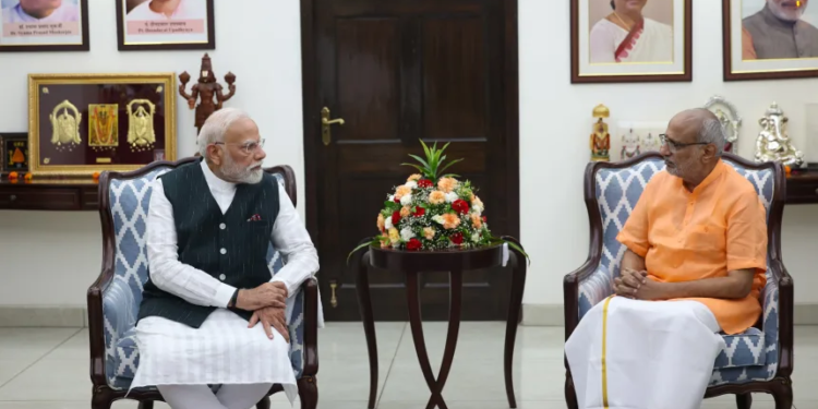 PM Narendra Modi meets Vice President-elect CP Radhakrishnan in New Delhi