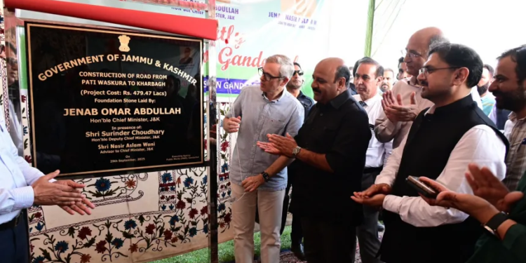CM Omar Lays Foundation Stones For Several Key Road Projects in Ganderbal