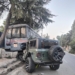 Two Injured as Thar Collides with SSB Bus at Baghat Chowk Sgr