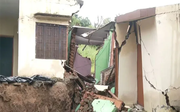 Heavy rains trigger landslides in Kheri village, residents say several houses damaged