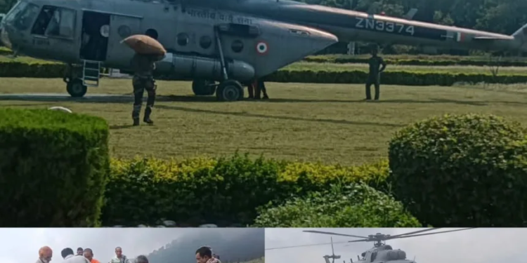 IAF, Reasi Admin collaborate to airdrop ration to Rain affected Sarhi village