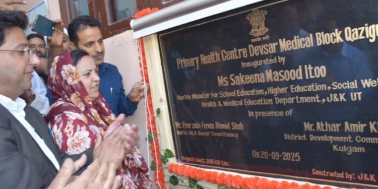 Sakeena Itoo inaugurates newly constructed PHC at Devsar Kulgam