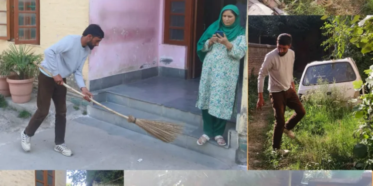 Bandipora Police enforce community service on three persons found intoxicated in Public
