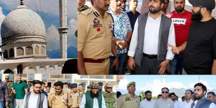 DC Srinagar along with SSP Srinagar takes stock of facilities & arrangements at Dargah Hazratbal for Eid-e-Milad(SAW)