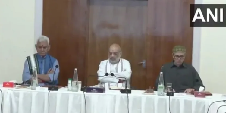 Amit Shah holds review meeting of flood situation in Jammu and Kashmir; CM Abdullah, LG Sinha present