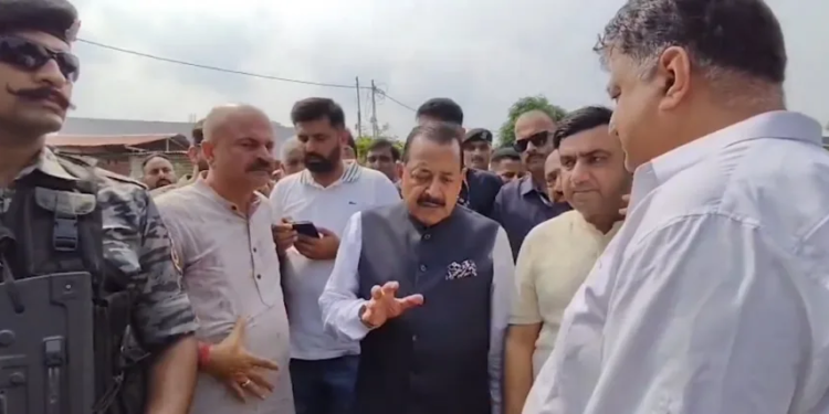 Union Minister Jitendra Singh visits flood-affected Bajalta village in Jammu