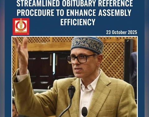 Omar Abdullah Suggests Streamlined Obituary Reference Procedure to Enhance Assembly Efficiency