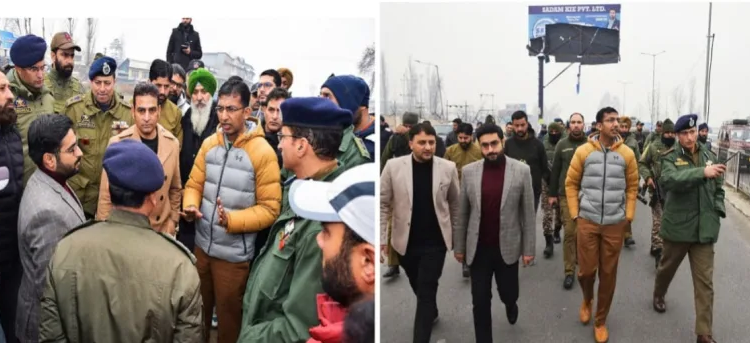 Div Com conducts spot visit of Natipora Junction and Barzulla Underpass to improve Traffic Flow