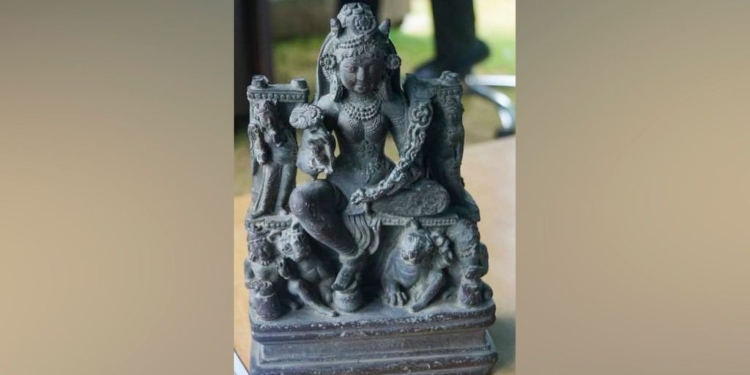 Ancient Stone Sculpture Recovered Near Gulmarg, Police Transfer Artefact for Expert Preservation
