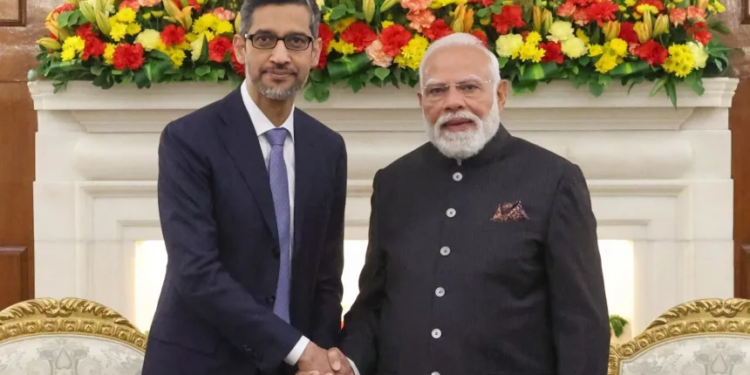 “Google can work with our talented students and professionals”, says PM Modi after meeting Sundar Pichai on sidelines of AI Impact Summit