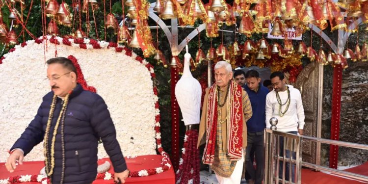 LG Manoj Sinha Pays Obeisance at Mata Vaishno Devi Shrine 