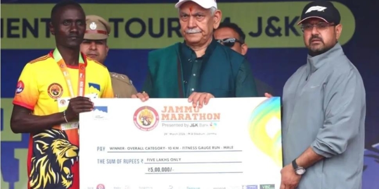 LG Sinha highlights Jammu Marathon as symbol of transformation after article 370