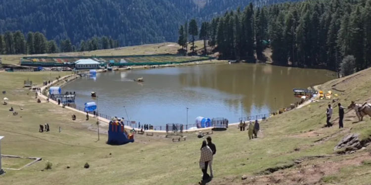 JK: Tourists visit Sanasar Valley as snow clears from Patnitop-Sanasar road