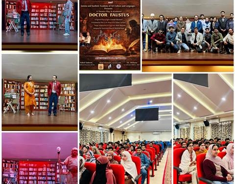 A Kashmiri theatre play titled “Doctor Faustus” was successfully staged on the occasion of World Theatre Day, 27th March 2026, at the Nundreshi Auditorium, Islamic University of Science and Technology.
