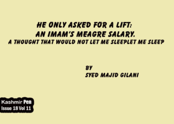 He Only Asked for a Lift:An Imam’s Meagre Salary.A Thought That Would Not Let Me Sleep Let Me Sleep