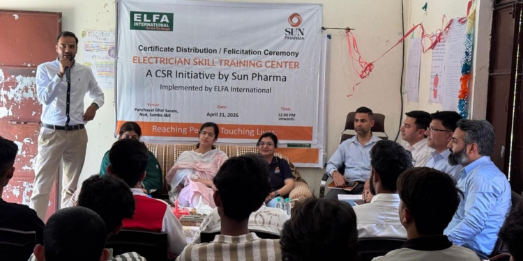 ELFA International and Sun Pharma Empower Youth Through Electrician Skill Development Program at Sarain Nud, Samba